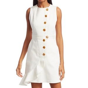 AMUR White Beba Buttoned Dress Size 6